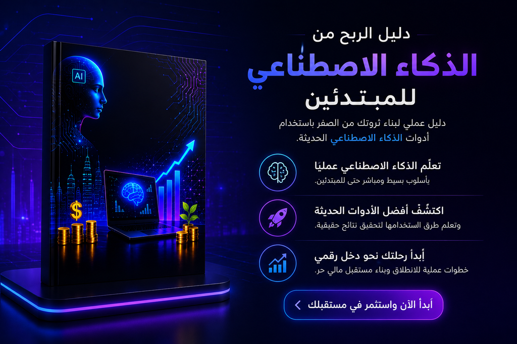 دليل الربح من الذكاء الاصطناعي للمبتدئين 2026 | خريطة الطريق لتحقيق أول دخل عبر الإنترنت